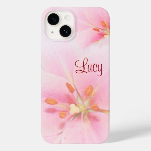 Dames/Meisjes Roze Lily iPhone / iPad case cadeau (Achterkant)