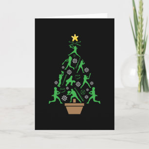Dames Meisjes Softbal Kerstboom Kaart