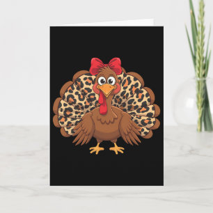 Dames Meisjes Thanksgiving Luipaard Kalkoen Herfst Kaart