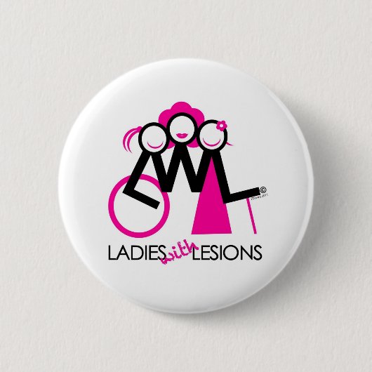 Dames met laesies ronde button 5,7 cm (Voorkant)