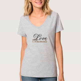 Dames met oorbare inspiratieliefdesdieren t-shirt