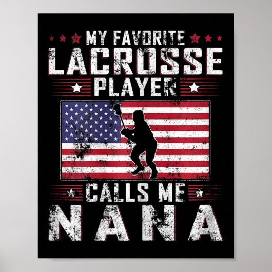 Dames Mijn favoriete lacrossespeler noemt me Nana Poster (Voorkant)