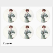 Dames Mode 1907 Ronde Sticker (Vel)