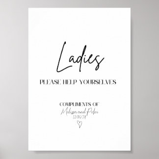 Dames moderne badkamermandje poster