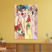 Dames Modernes avec Impression sur Toile de Roses (Insitu(Salon))