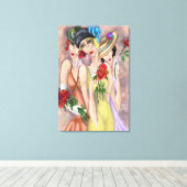 Dames Modernes avec Impression sur Toile de Roses (Insitu (Plancher de Bois))