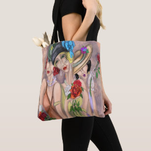 Dames modernes avec Sac fourre-tout Rose