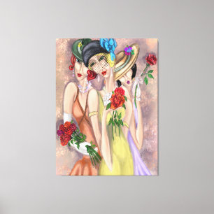 Dames modernes avec toile Rose