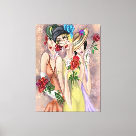 Dames modernes avec toile Rose (Recto)