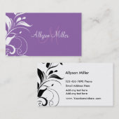 Dames Monogram Business Visitekaartje (Voorkant / Achterkant)