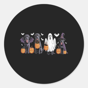Dames Mooie Zwarte Labrador Hond Halloween Pompoen Ronde Sticker