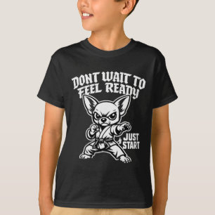 Dames Motiverende Chihuahua Karate Hond Grappig T-shirt