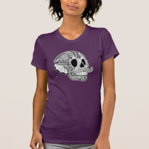 Dames Mustache Sugar Skull T-shirt