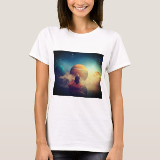 dames mystieke kind en planeten t-shirt