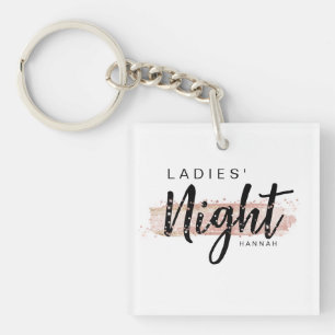 Dames Nacht Aquarel Blush Bachelorette Feest Sleutelhanger