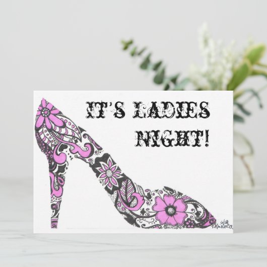 Dames nacht kaart (Staand voorkant)