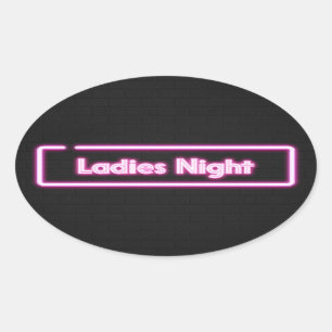 Dames Nacht Neon LED Bord Ovale Sticker