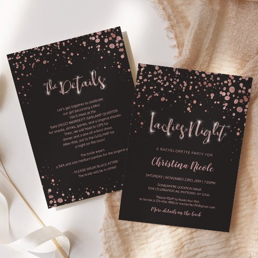 Dames nacht | Terug Details | Bachelorette Party Kaart
