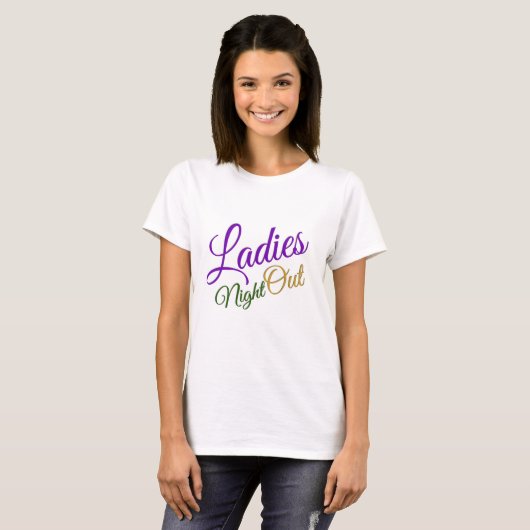 Dames Night Out Basic Tee Shirt (Voorkant volledig)
