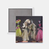 Dames op de dag van de dood, uit Oaxaca Magneet (Voorkant / Achterkant)