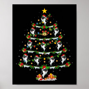 Dames Orca Kerstboom Lichtjes Grappig Zee Dier Poster