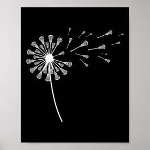 Dames Paardenbloem Lacrosse Stick Lax Kleren Meisj Poster