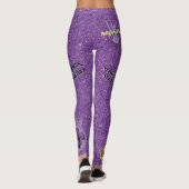   dames Paarse Glitter SR20 Leggings (Achterkant)