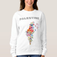 Dames Palestine Hoodie – Bloemrijke Palestina Kaar