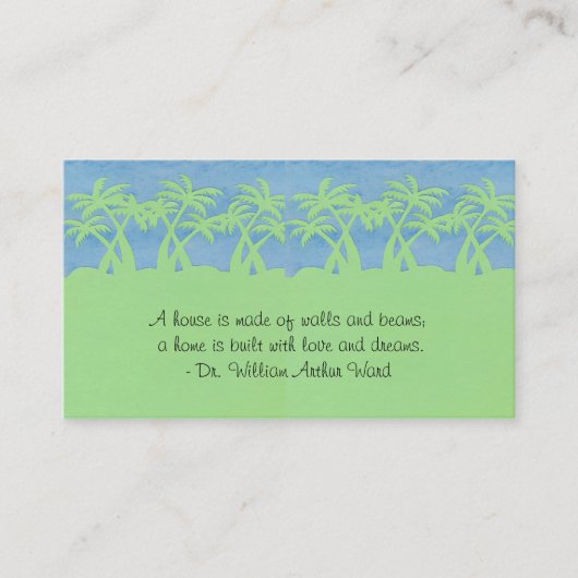 Dames palmboomprofielkaarten visitekaartje (Voorkant)