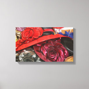 Dames Petten - Tegel van trillende Antiek Petten Canvas Afdruk