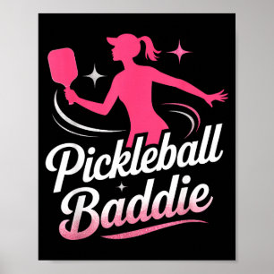 Dames pickleball baddie sassy sportliefhebber poster