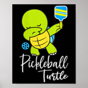 Dames pickleball schildpad grappige pickleball gra poster