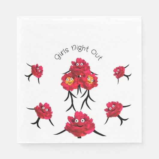 Dames pioenen servet (Voorkant)