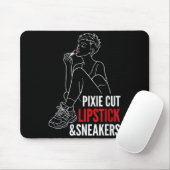 Dames pixieknip lippenstift en sneakers grappig muismat (Met muis)