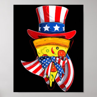 Dames Pizza Us Vlag Hoed 4 juli Strik Super Poster