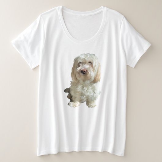 Dames plus grootte Tee Shirt Havanese Dog (Design voorkant)