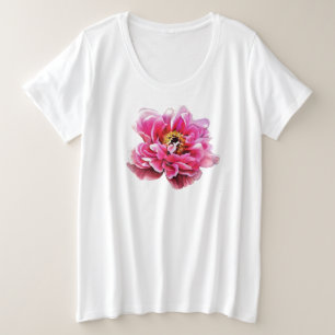 Dames Plus Taille Tee rose Peony