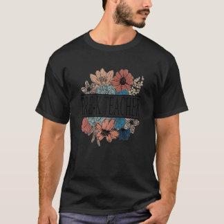 Dames Pre K Leraar Retro Bloem Leraar T-shirt