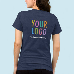 Dames Premium T-shirt in Navyblauw Bedrijfslogo