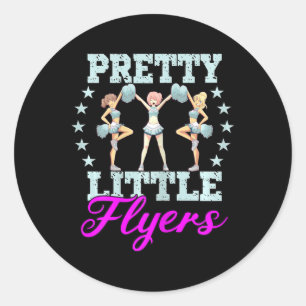 Dames Pretty Little Flyers Voor Een Cheerleader Ronde Sticker
