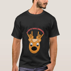 Dames Rendier Prettig Kerst Rocker Groet Geweien T-shirt