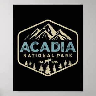Dames Retro Acadia National Park Bergen Natuur Poster