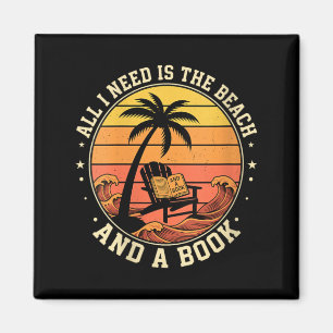 Dames Retro Strand Boek Liefhebber Vakantie Behoef Magneet