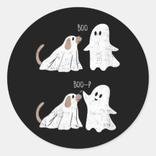 Dames Retro Vintage Boo Boop Geest En Hond Ronde Sticker