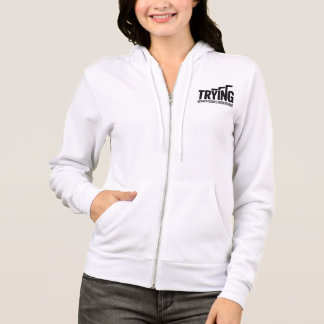 Dames ritssluiting hoodie – “Proberen” Motiverende