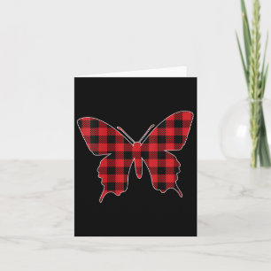 Dames Rode Buffalo Plaid Vlinder Bijpassende Famil Kaart