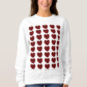 Dames Rode Harten Witte Sweater (Voorkant)