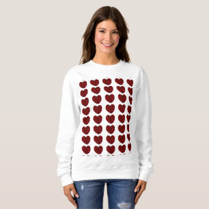 Dames Rode Harten Witte Sweater