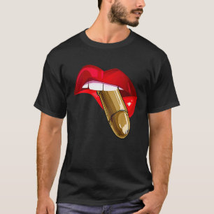 Dames Rode Lippen Niet Een Peper Spray Soort Meisj T-shirt