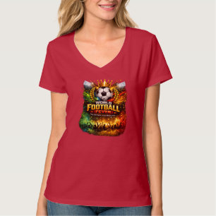 Dames Rode Wereldvoetbal Koorts T-Shirt Voetbal